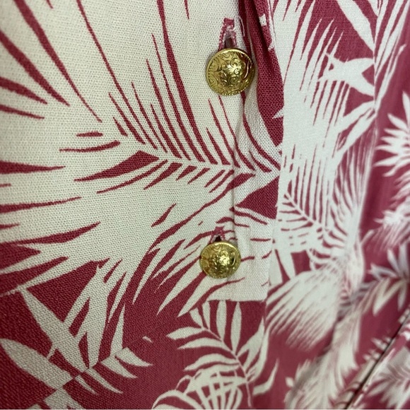 Torrid Collared Dress shirt Dress Size 4X Shaded Palm Button Front Rayon Pink - Picture 6 of 15
